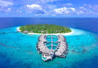 Aerial View of Outrigger island Resort at Konotta Maldives Canva Pro