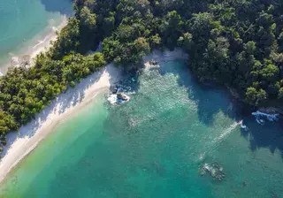 An Aerial Shot of the Manuel Antonio Beach in Costa Rica Canva Pro