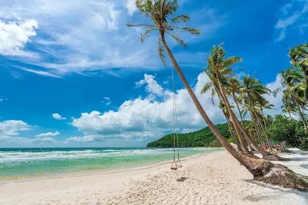 Beach with swing phu quoc viator
