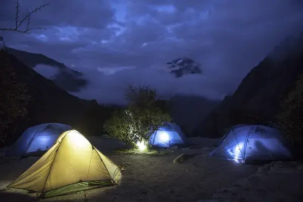 Campsite at night Inca Trail Peru