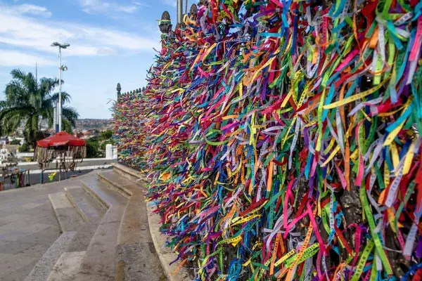 Colourful ribbons at Bonfim church Salvador Brazil Canva Pro