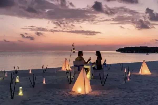 Couple on beach at night thailand canva
