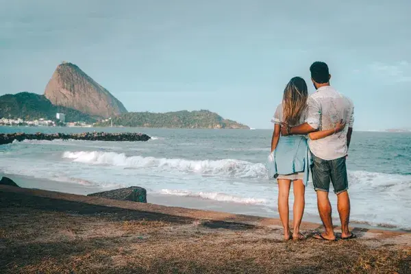 Couple on beach in Rio de Janeiro Brazil Canva Pro