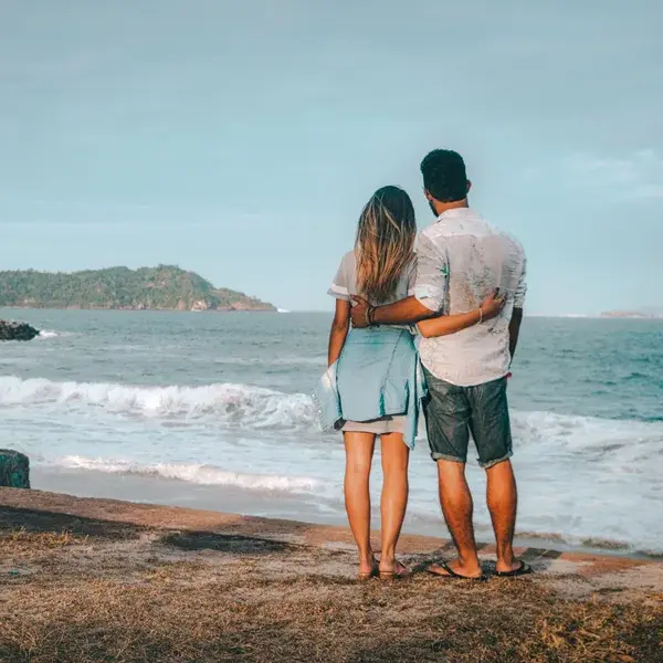 Couple on beach in Rio de Janeiro Brazil Canva Pro