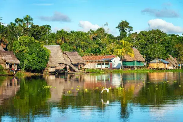 Houses by the river Iquitos Peru