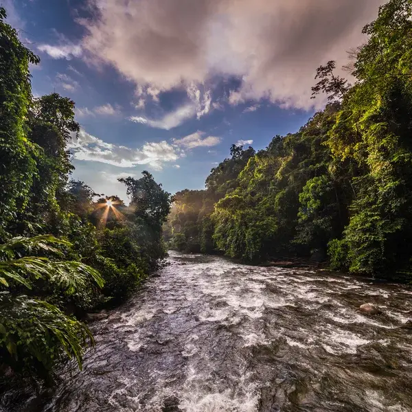 Kurching landscape stram Borneo Destination Asia photo