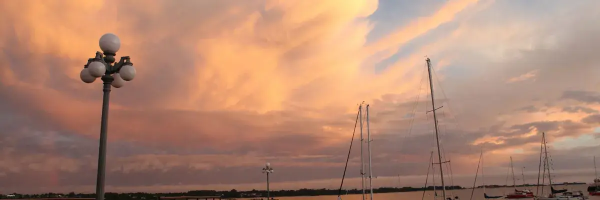 Sunset at dock Colonia del Sacramento Uruguay