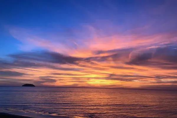 Sunset over beach Borneo Malaysia