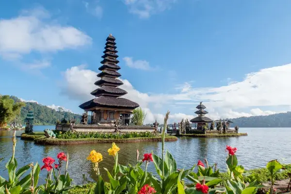 Temple in Bali on the water Indonesia min