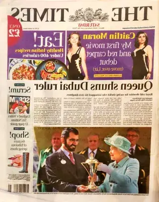 The Times Front Cover