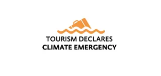 Tourism Declares logo png white writing